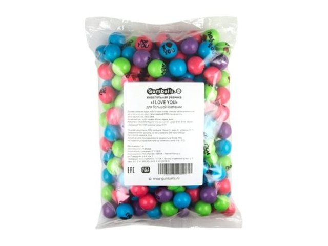 Мягкая игрушка Gumballs жевательная резинка i love you для большой компании 180 шт/уп